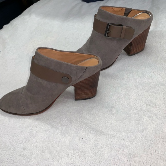 Linea Paolo GUC Gray Suede Leather Block Heel Clog size 8.5 - Picture 8 of 13